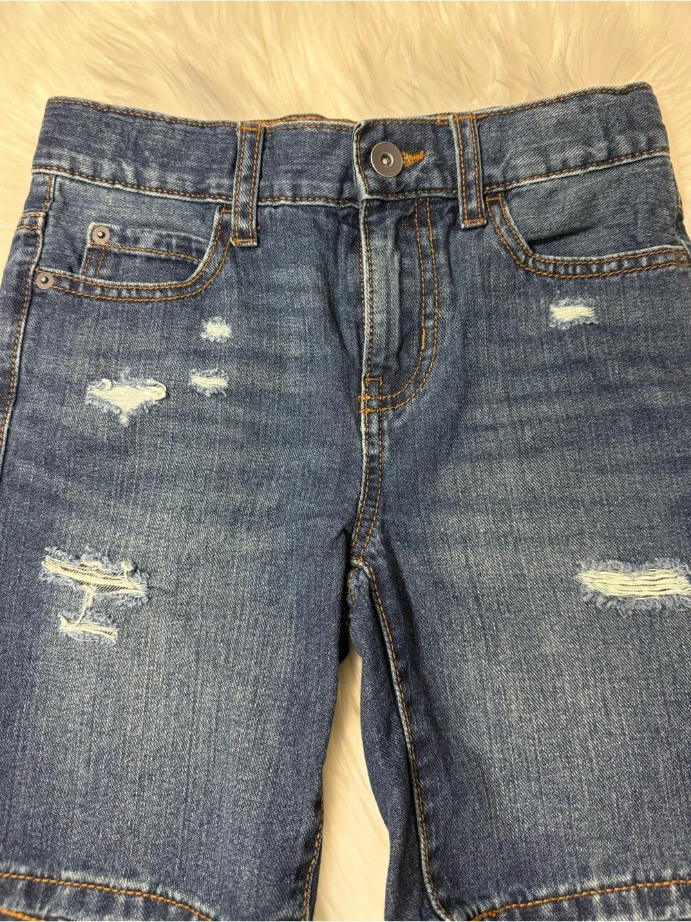 The Children’s Place Distressed Denim Shorts in Medium Wash - Boys Size 8